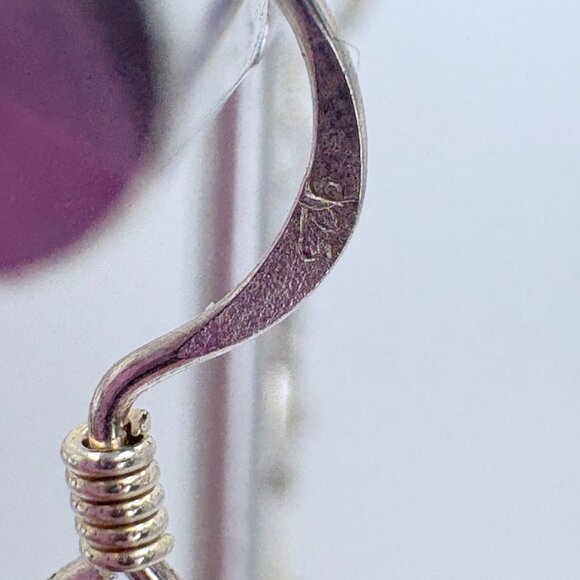 Sterling Silver 925 Whimsical Smiling Figures Dangle Earrings Size 2.5" Length - Picture 5 of 8